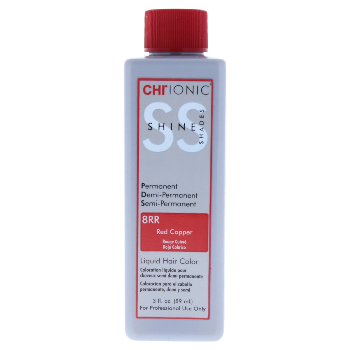 I0084049 Ionic Shine Shades Liquid Hair Color For Unisex - 8rr Red Copper - 3 Oz