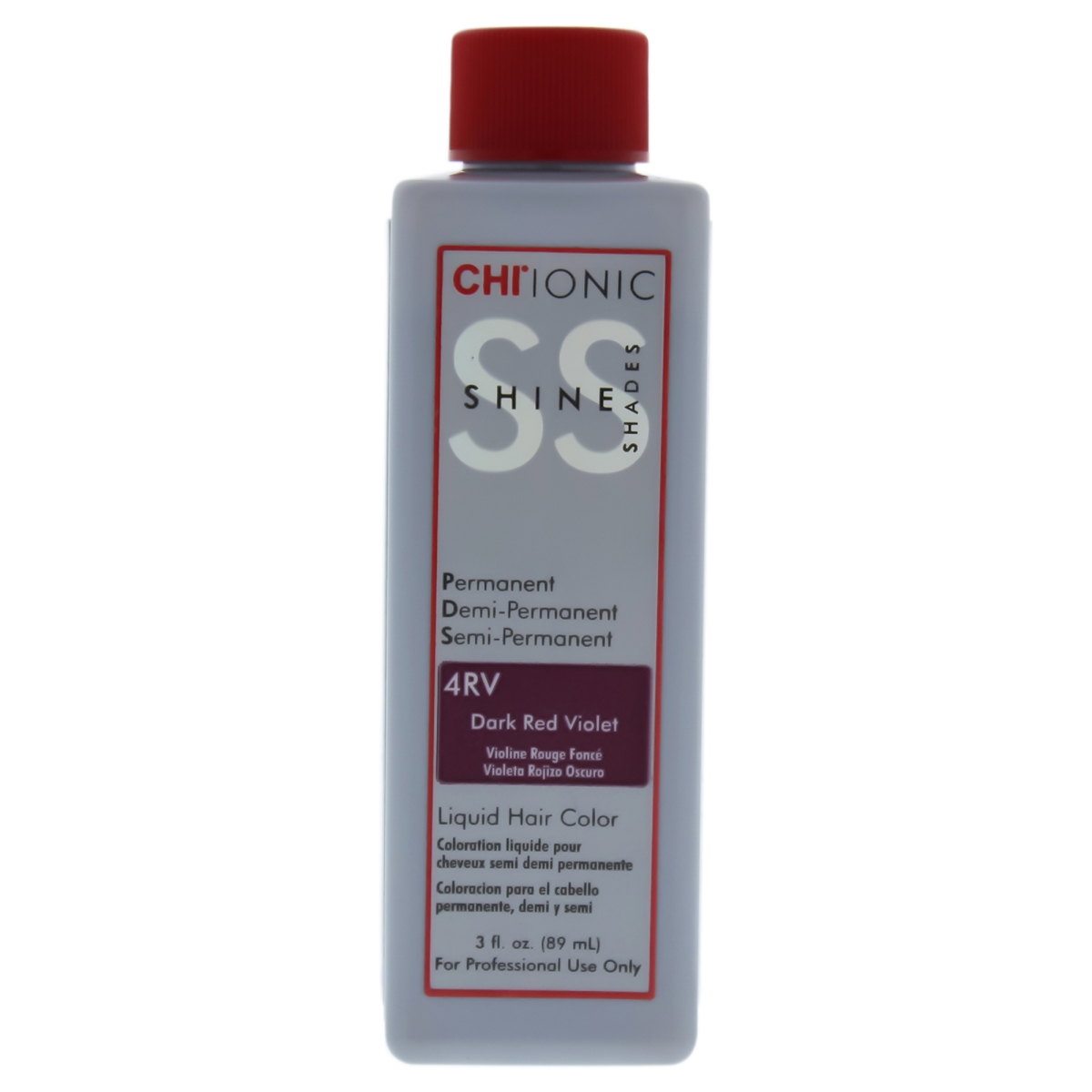 I0084014 Ionic Shine Shades Liquid Hair Color For Unisex - 4rv Dark Red Violet - 3 Oz