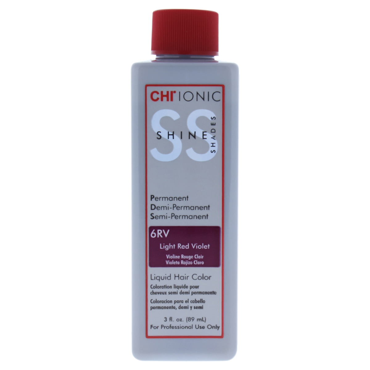 I0084037 Ionic Shine Shades Liquid Hair Color For Unisex - 6rv Light Red Violet - 3 Oz