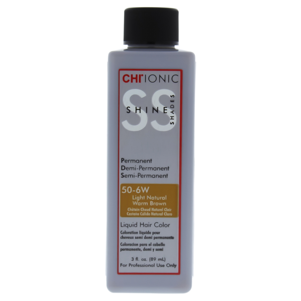 I0084021 Ionic Shine Shades Liquid Hair Color For Unisex - 50-6w Light Natural Warm Brown - 3 Oz