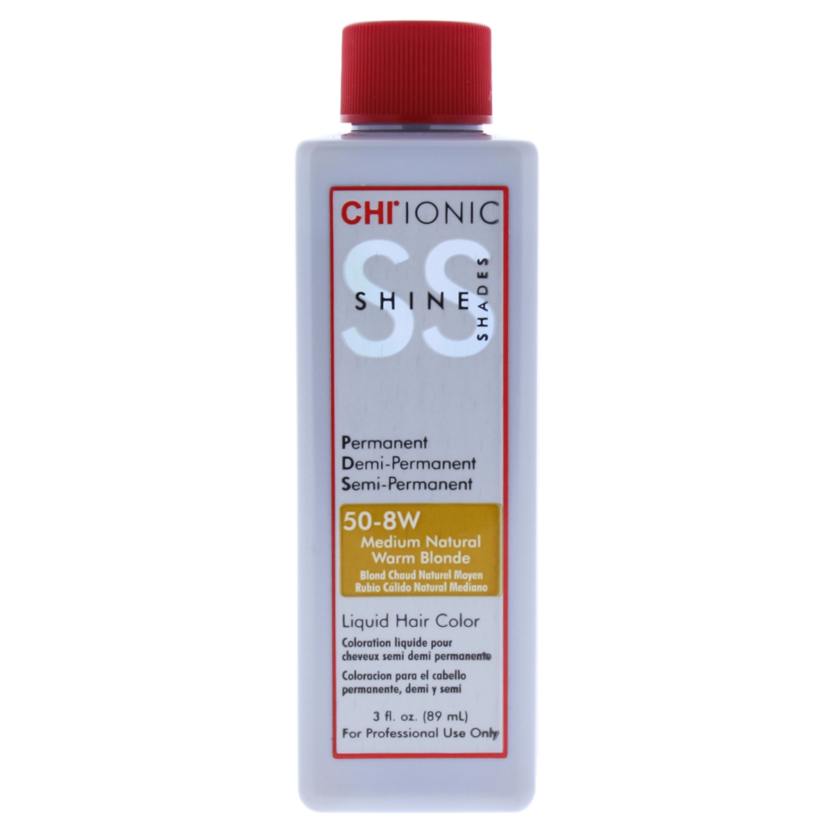 I0084024 Ionic Shine Shades Liquid Hair Color For Unisex - 50-8w Medium Natural Warm Blonde - 3 Oz