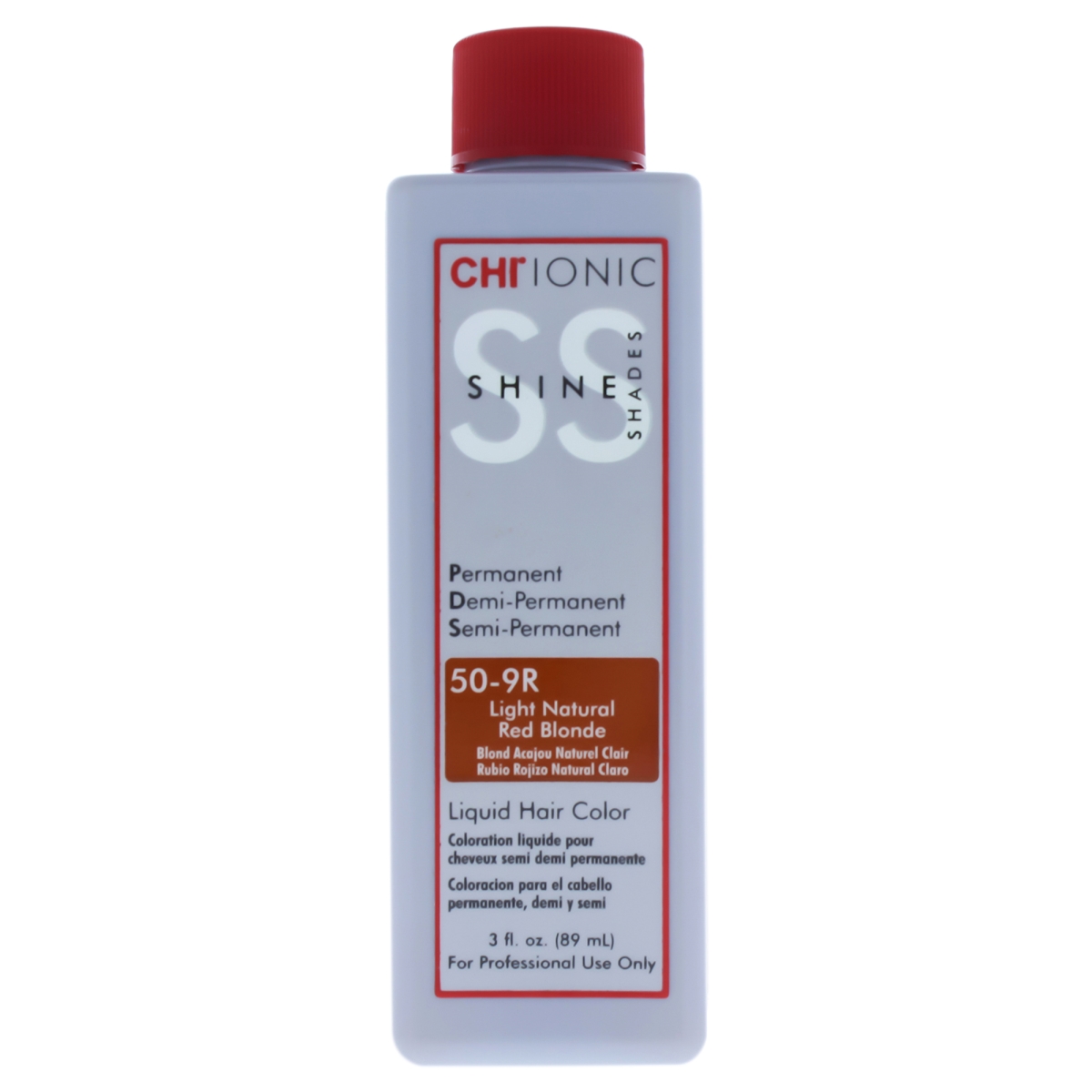 I0084025 Ionic Shine Shades Liquid Hair Color For Unisex - 50-9r Light Natural Red Blonde - 3 Oz
