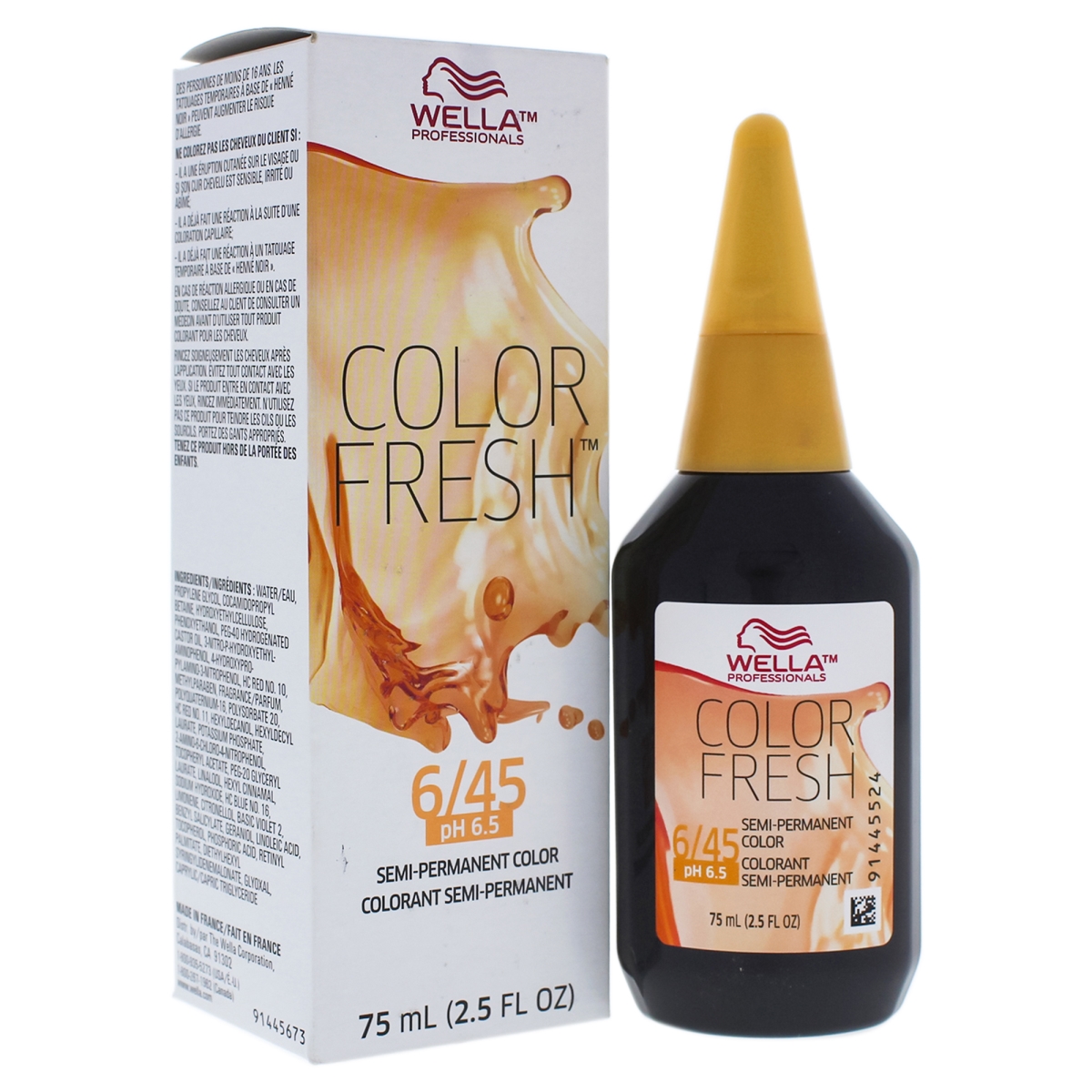I0086897 Color Fresh Semi & Permanent Hair Color For Unisex - 6-45 Dark Blonde, Red Red & Violet - 2.5 Oz