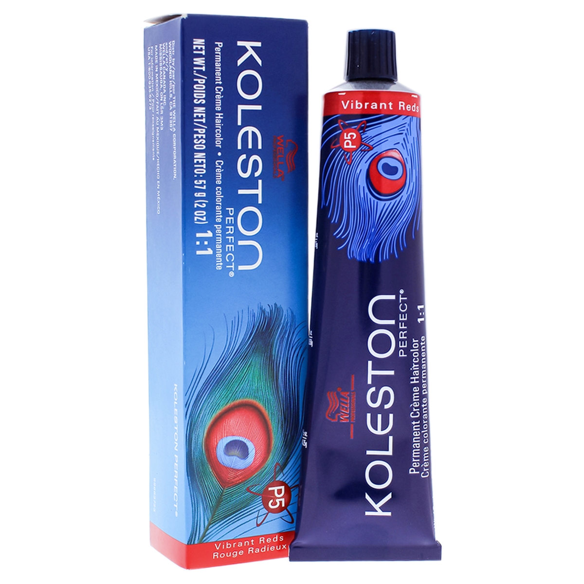 I0086526 Koleston Perfect Permanent Creme Hair Color For Unisex - 55 44 Intense Light Brown & Red Red - 2 Oz