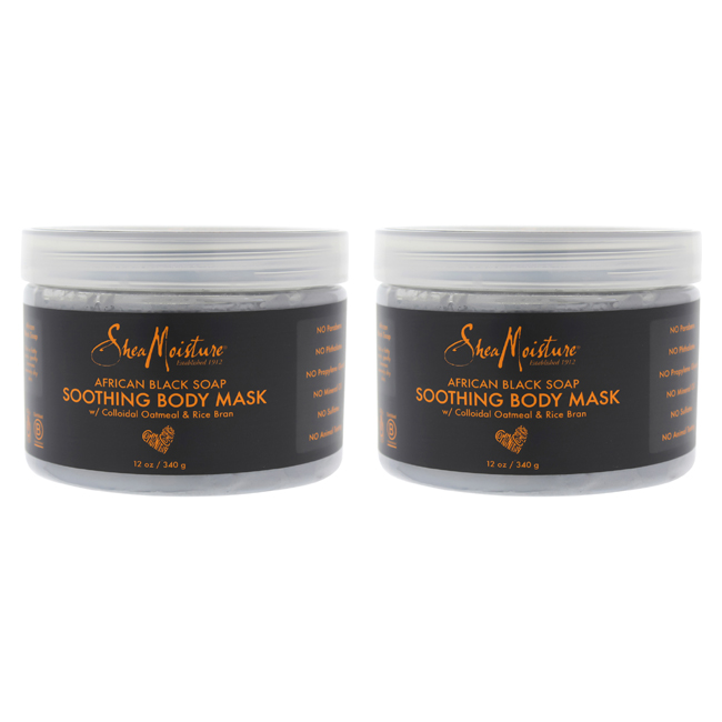 K0000078 12 Oz African Black Soap Soothing Body Mask By For Unisex - Pack Of 2
