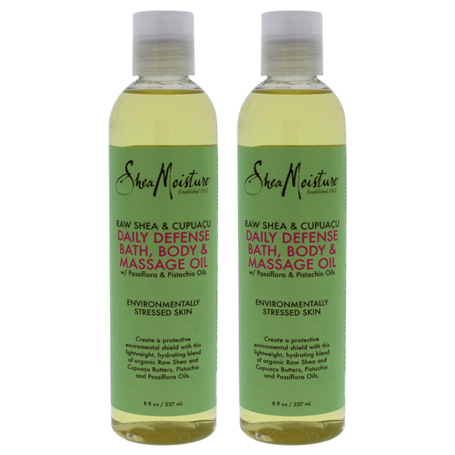 K0000133 8 Oz Raw Shea & Cupuacu Daily Defense Bath-body & Massage Oil By For Unisex - Pack Of 2