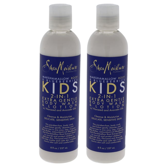 K0000167 8 Oz Marshmallow Root & Blueberries Kids 2-in-1 Extra Gentle Body Wash & Lotion By For Unisex - Pack Of 2