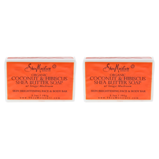 K0000043 3.5 Oz Organic Coconut & Hibiscus Shea Butter Soap By For Unisex - Pack Of 2