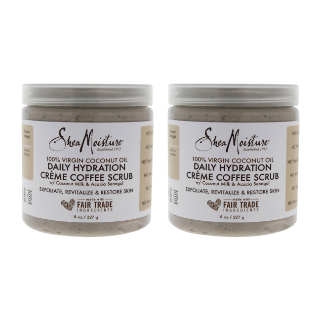K0000087 8 Oz 100 Percent Virgin Coconut Oil Daily Hydration Creme Coffee Scrub By For Unisex - Pack Of 2