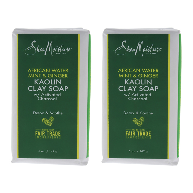 K0000295 5 Oz African Water Mint & Ginger Kaolin Clay Soap By For Unisex - Pack Of 2