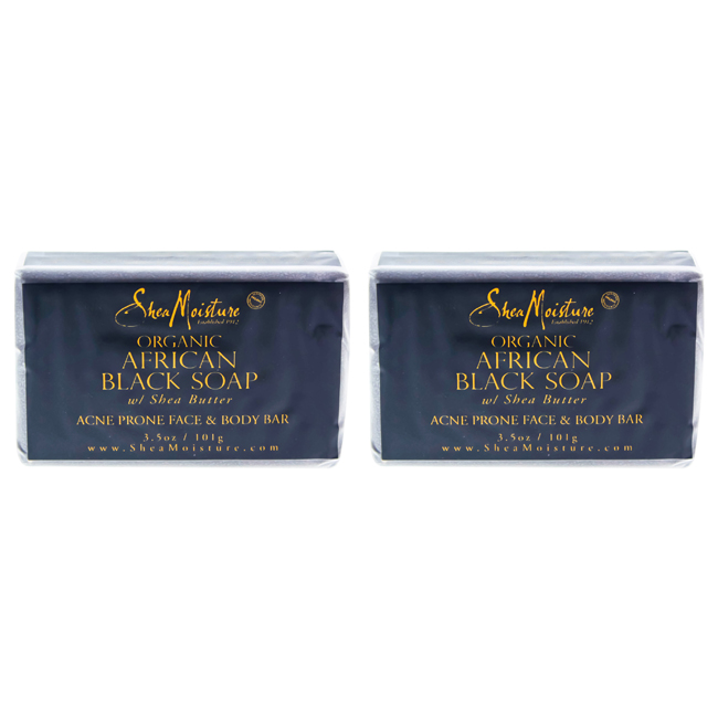 K0000065 3.5 Oz Organic African Black Soap Acne Prone Face & Body By For Unisex - Pack Of 2