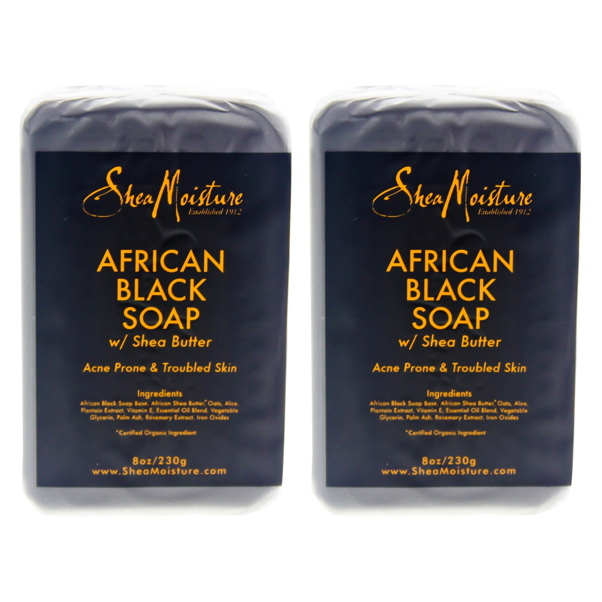 K0000001 African Black Soap Bar Acne Prone & Troubled Skin For Unisex - 8 Oz - Pack Of 2