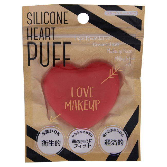 I0088326 Silicone Heart Puff Sponge For Women - Mat Red