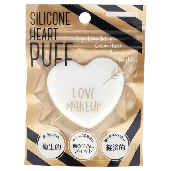 I0088327 Silicone Heart Puff Sponge For Women - Mat White
