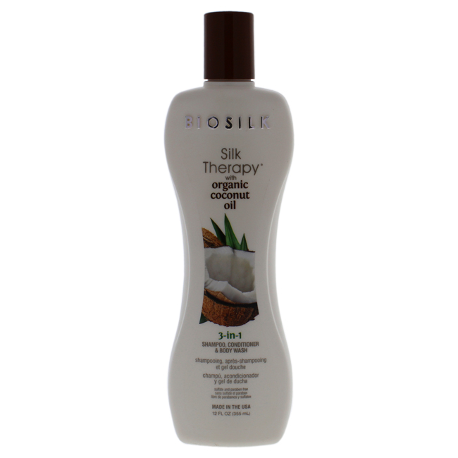 K I0094394 Silk Therapy With Coconut Oil 3-in-1 Shampoo, Conditioner & Body Wash For Unisex - 12 Oz