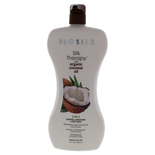 K I0094395 Silk Therapy With Coconut Oil 3-in-1 Shampoo, Conditioner & Body Wash For Unisex - 34 Oz