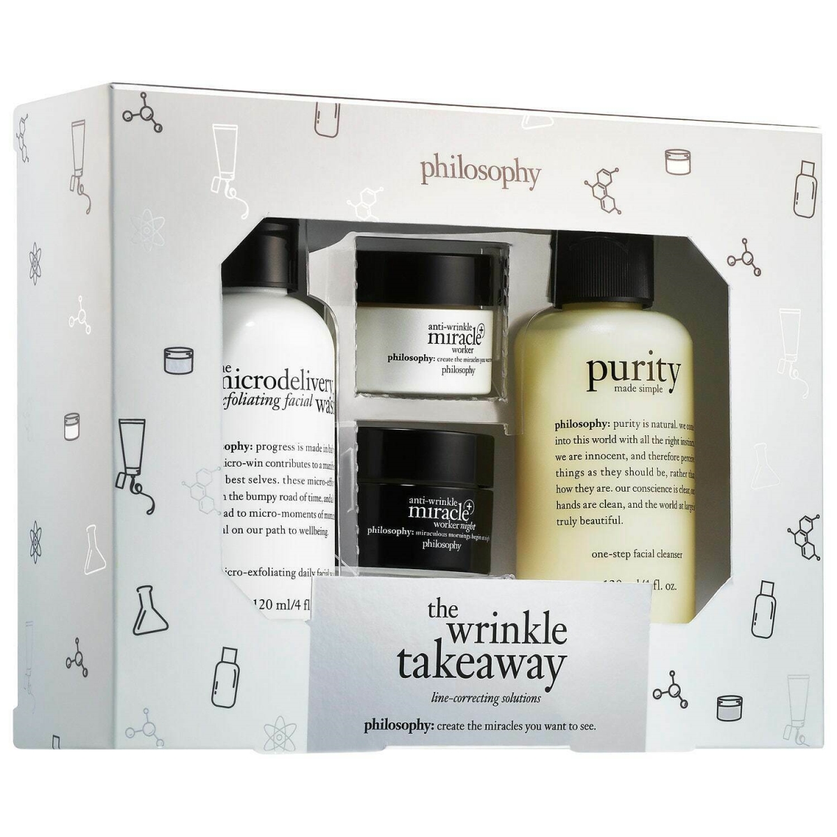 I0094540 4 Oz The Wrinkle Takeaway Facial Cleanser Kit For Unisex - 4 Piece