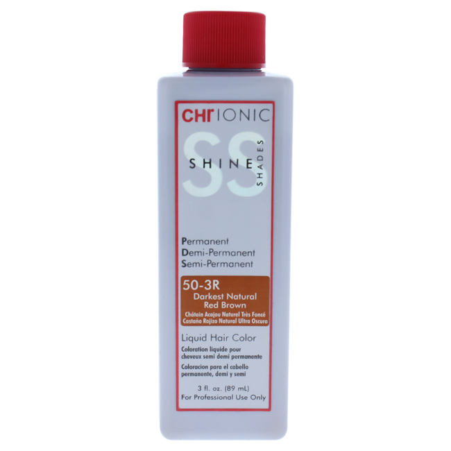 I0084016 3 Oz Ionic Shine Shades Liquid Hair Color For Unisex - 50-3r Darkest Natural Red & Brown