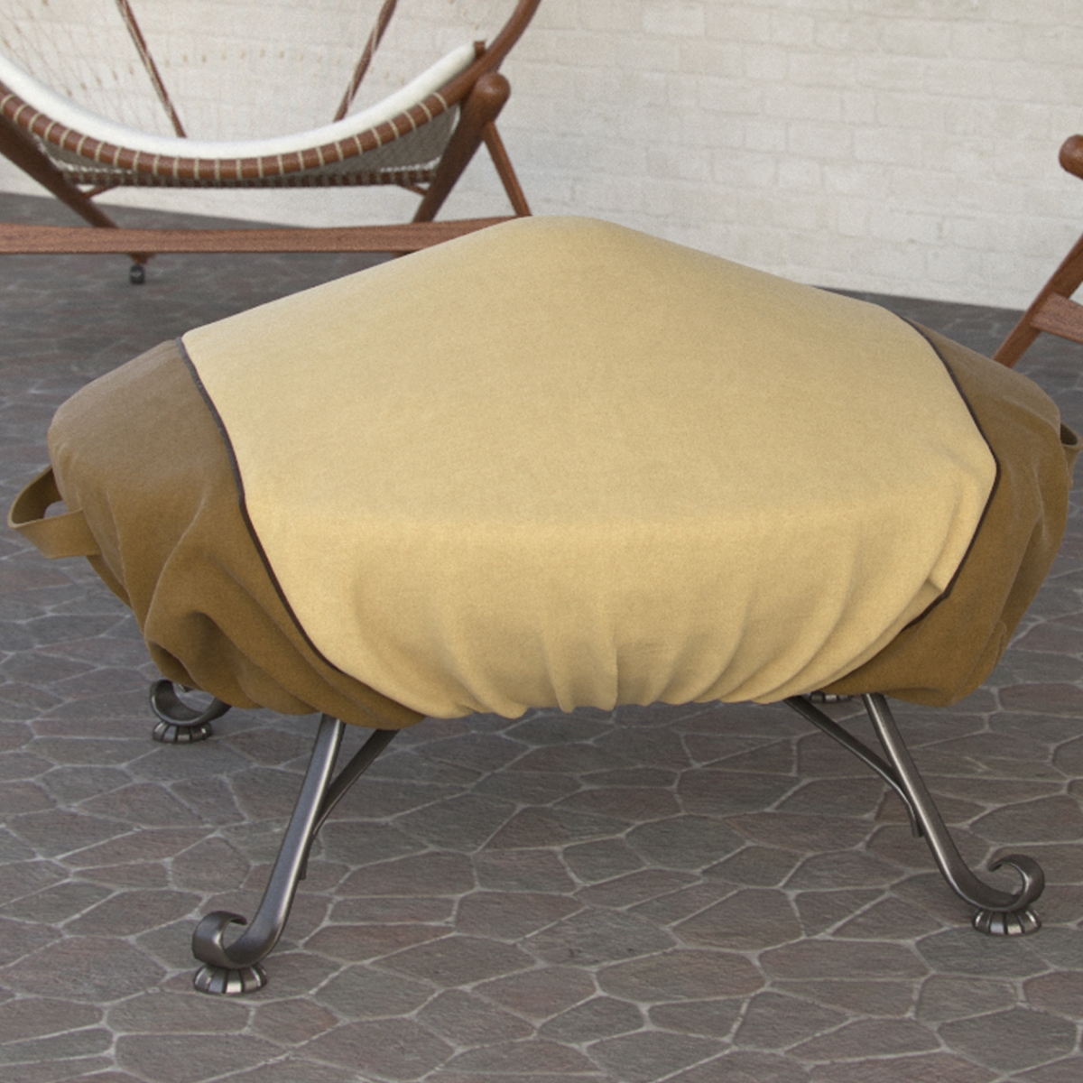Lrfp5505 Fade Proof Two Tone 60 In. Heavy Duty Durable & Water Resistant Round Fire Pit Cover, Large