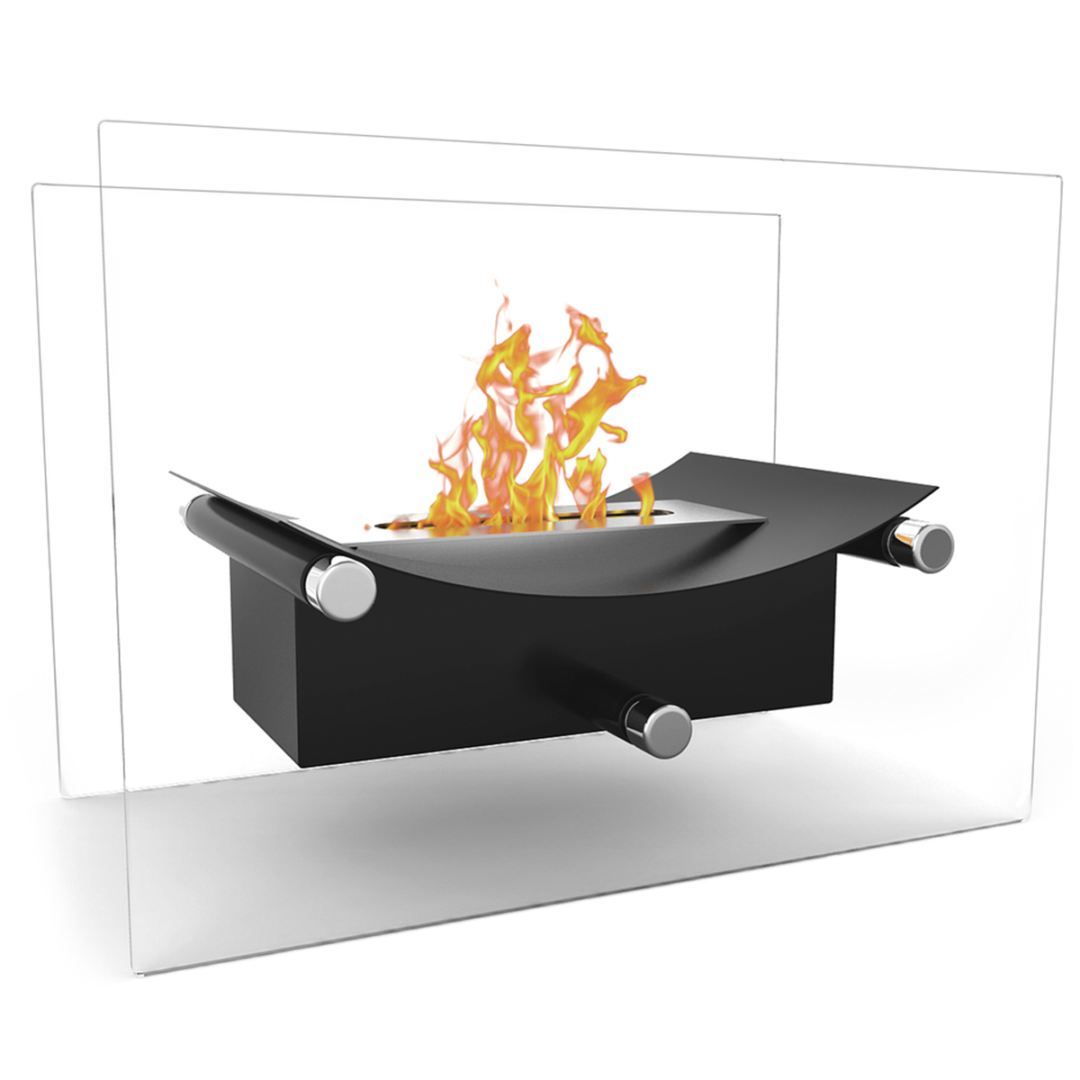 Et7012blk-ef Arkon Tabletop Portable Bio Ethanol Fireplace In Black