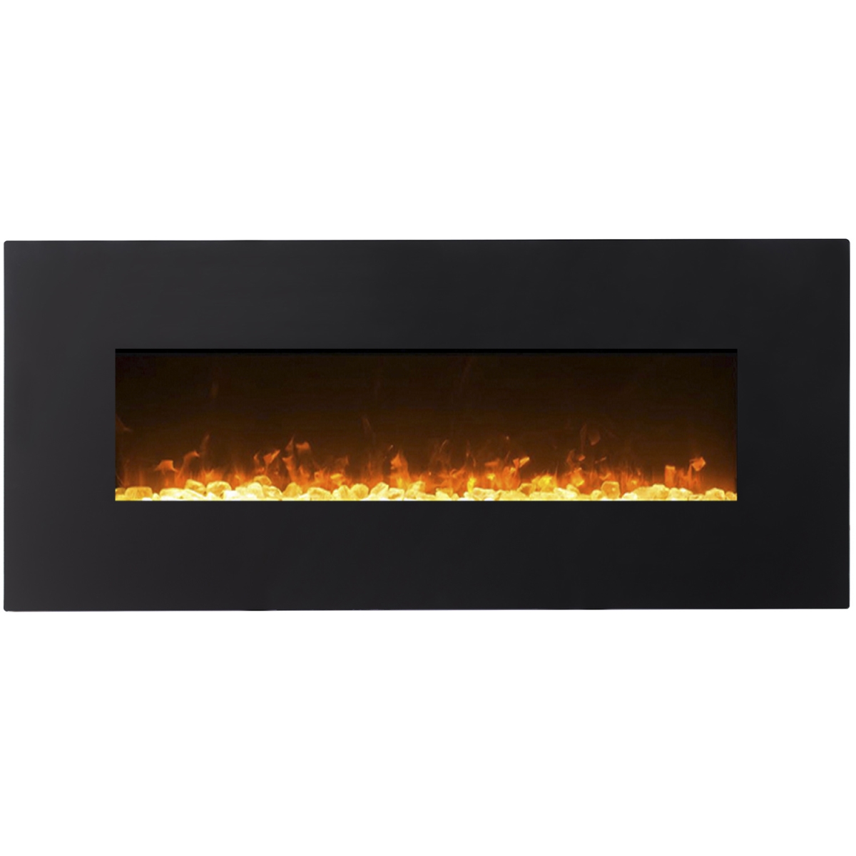 Lw5075bk-gl 50 In. Gl5050ce Lawrence Crystal Electric Wall Mounted Fireplace, Black