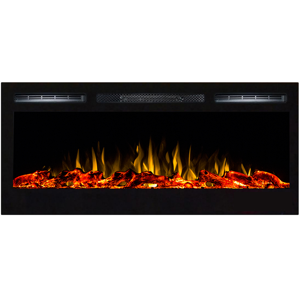 Lw2035wl-gl 36 In. Madison Logs Recessed Wall Mounted Electric Fireplace