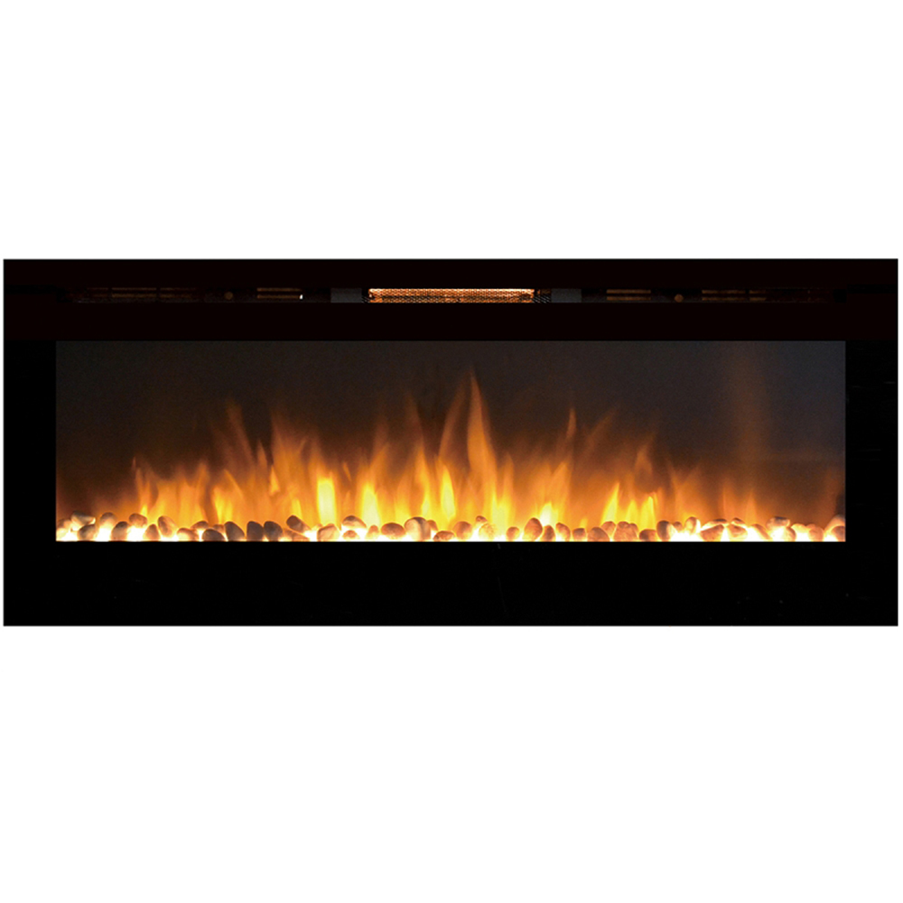 Lw2060ws-gl 60 In. Gl2060ws Reno Pebble Built In Recessed Wall Mounted Electric Fireplace