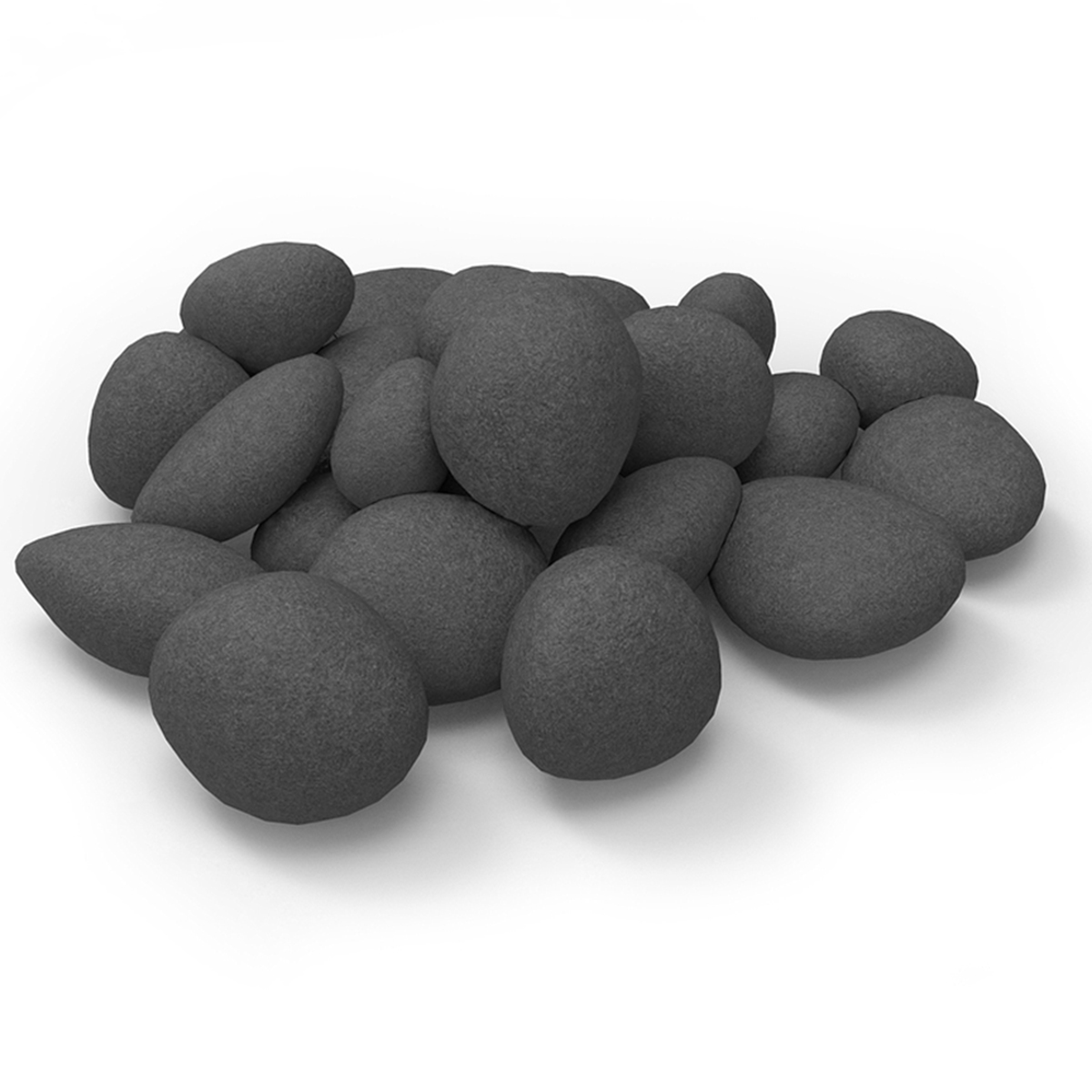 Rfa1000bk-gl Light Weight Ceramic Fiber Gas Ethanol Electric Fireplace Pebbles In Black - Set Of 24