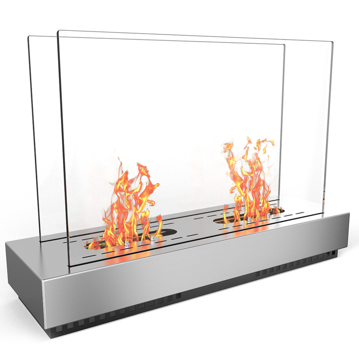 Ef6009-mf Phoenix Ventless Free Standing Ethanol Fireplace In Stainless Steel