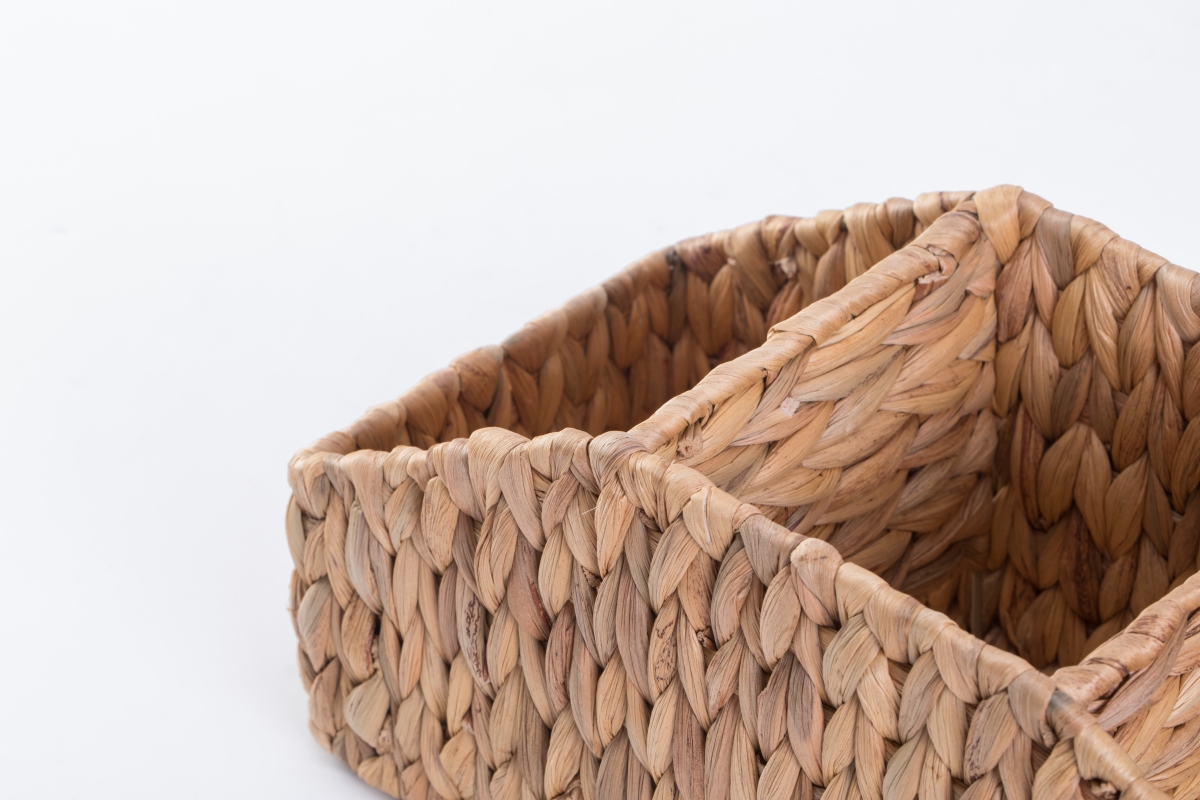 Picture of Vintiquewise QI003548 6 x 13.75 x 6 in. Natural Water Hyacinth Storage Decorative Desk Organizer Caddy Basket, Brown
