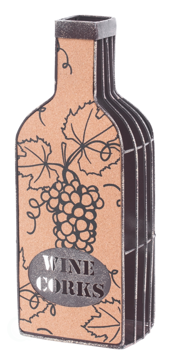 Picture of Vintiquewise QI003567 12 x 5 x 3.5 in. Vintage Metal Bottle Shaped Wine Cork Holder, Bronze