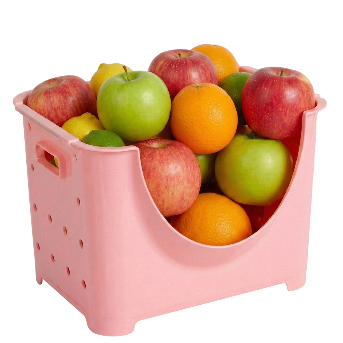 QI003215P Stackable Plastic Storage Container with Stacking Bins, Pink