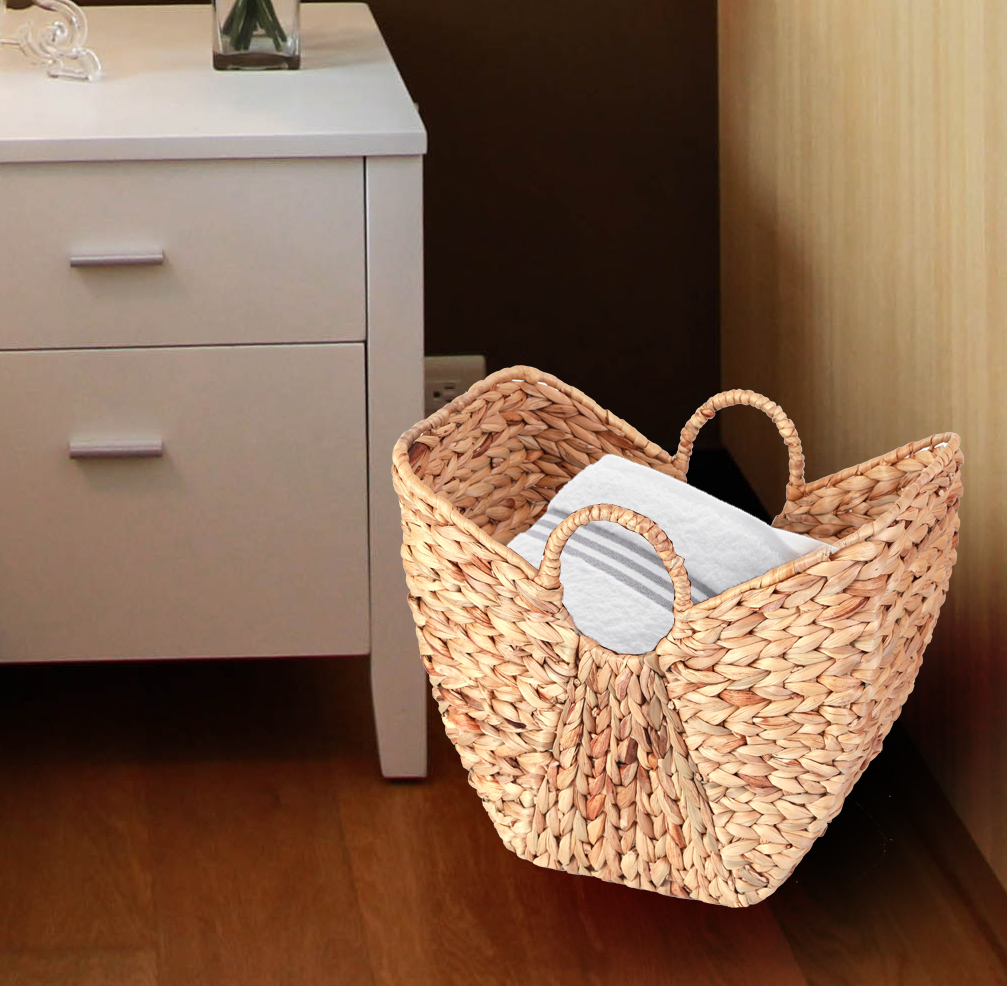 Picture of Vintiquewise QI003361.L 16.5 x 18 x 12 in. Large Wicker Laundry Basket with Round Handles, Brown