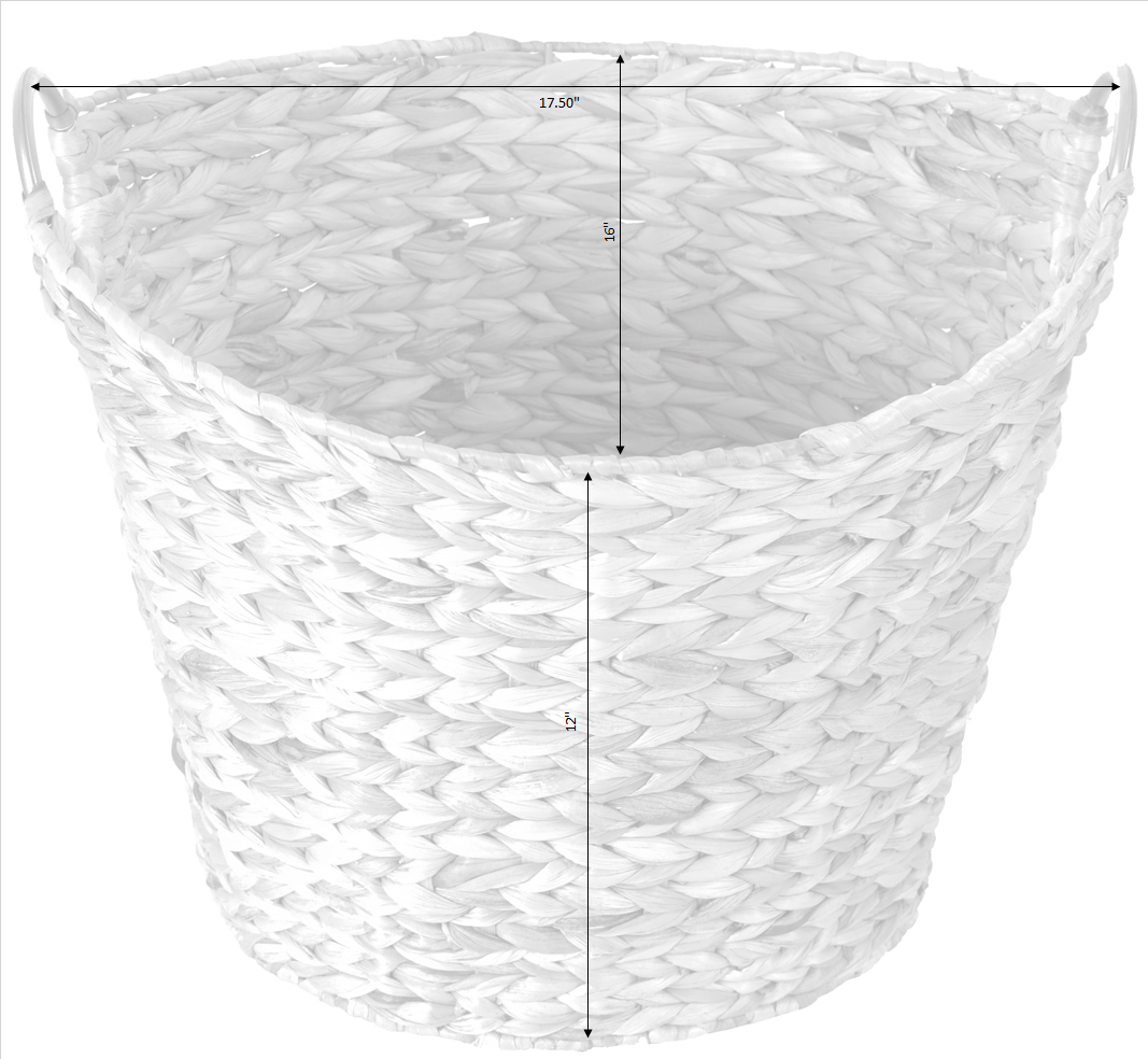 Picture of Vintiquewise QI003364.L 14 x 17 x 16 in. Large Round Water Hyacinth Wicker Laundry Basket, Brown