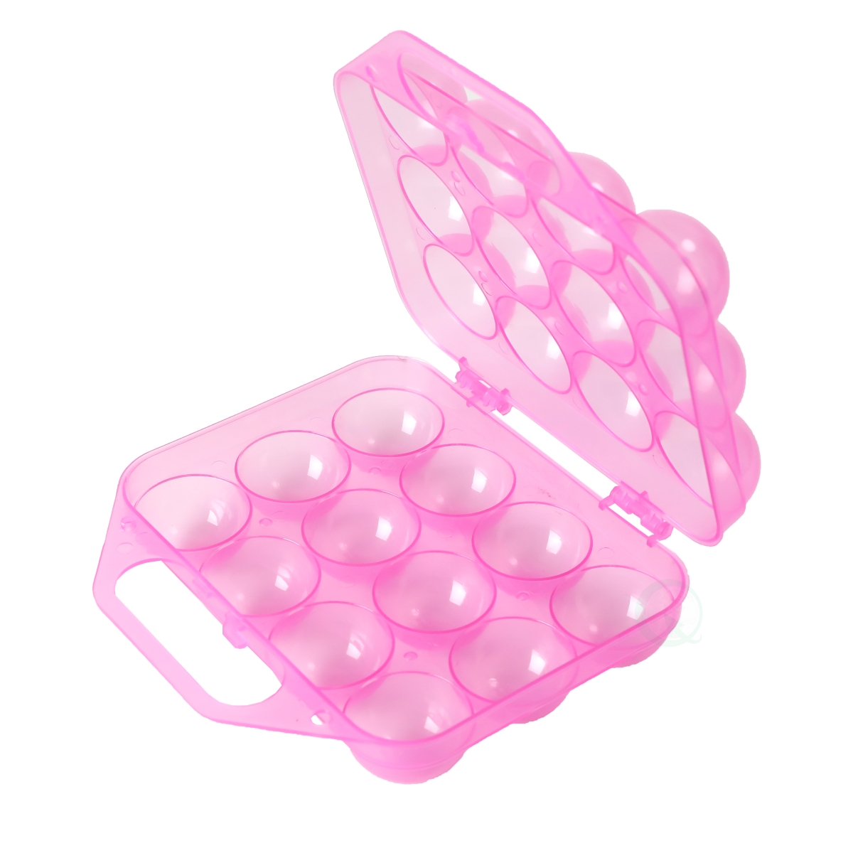 Picture of Basicwise QI003329BP Clear Plastic Egg Carton, 12 Egg Holder Carrying Case with Handle, Set of 2