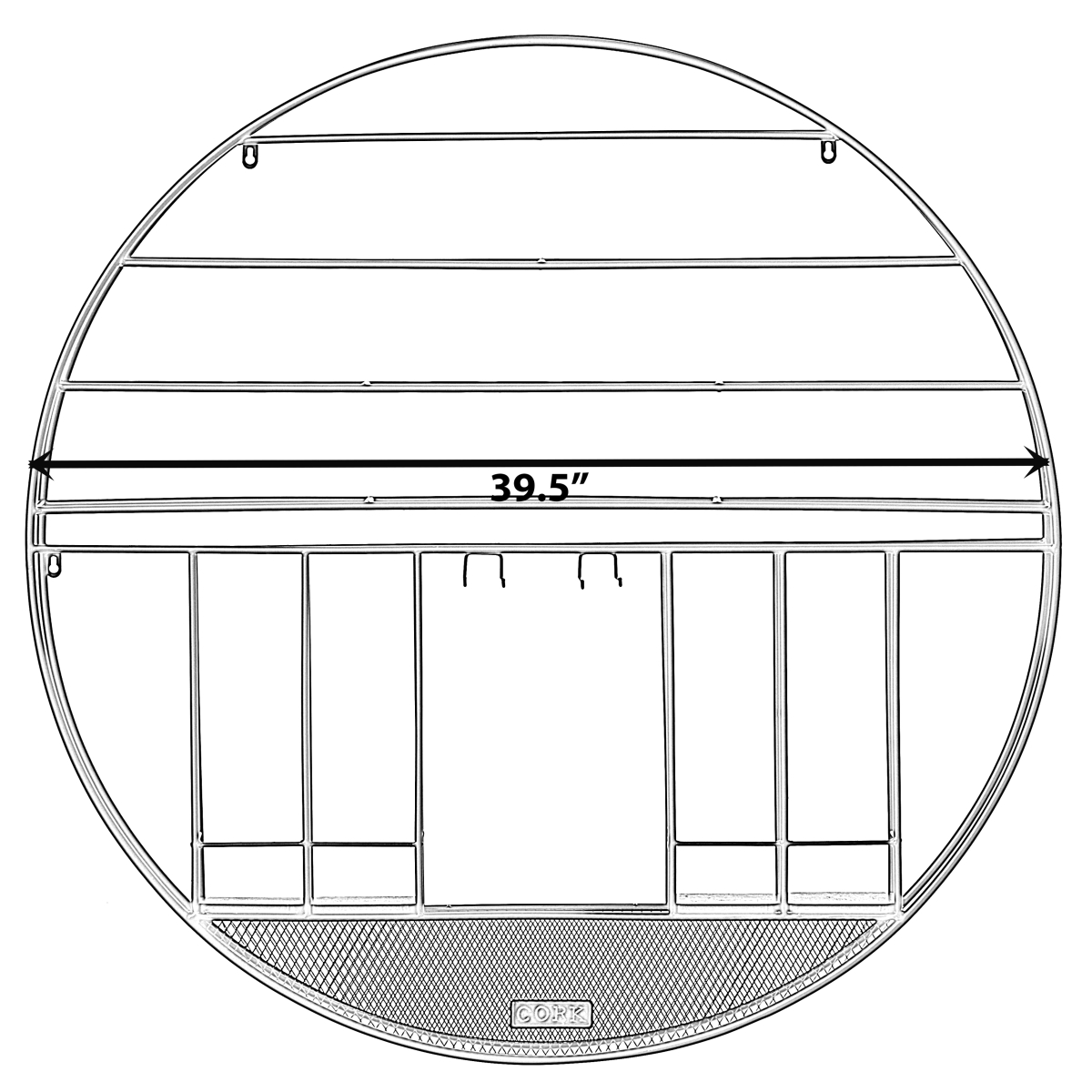 Picture of Vintiquewise QI004276 Vintage Decorative Modern Black Metal Round Wall Mounted Wine Display Rack