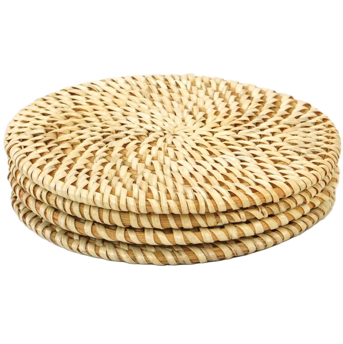 Picture of Vintiquewise QI004239-15 Set of 4 Decorative Round 15'' Natural Woven Handmade Rattan Placemats