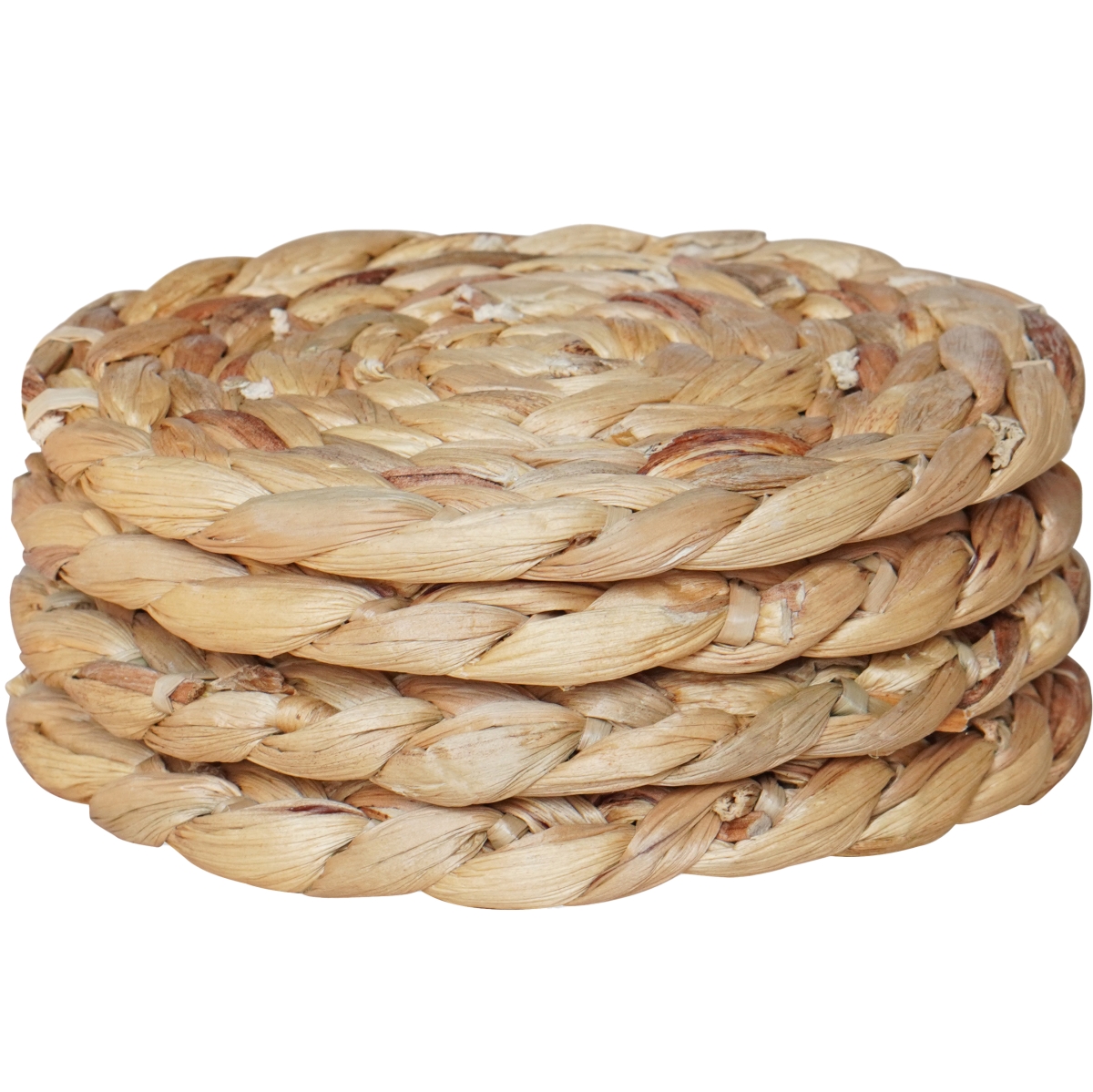 Picture of Vintiquewise QI004238-15 Set of 4 Decorative Round 15'' Natural Woven Handmade Water Hyacinth Placemats