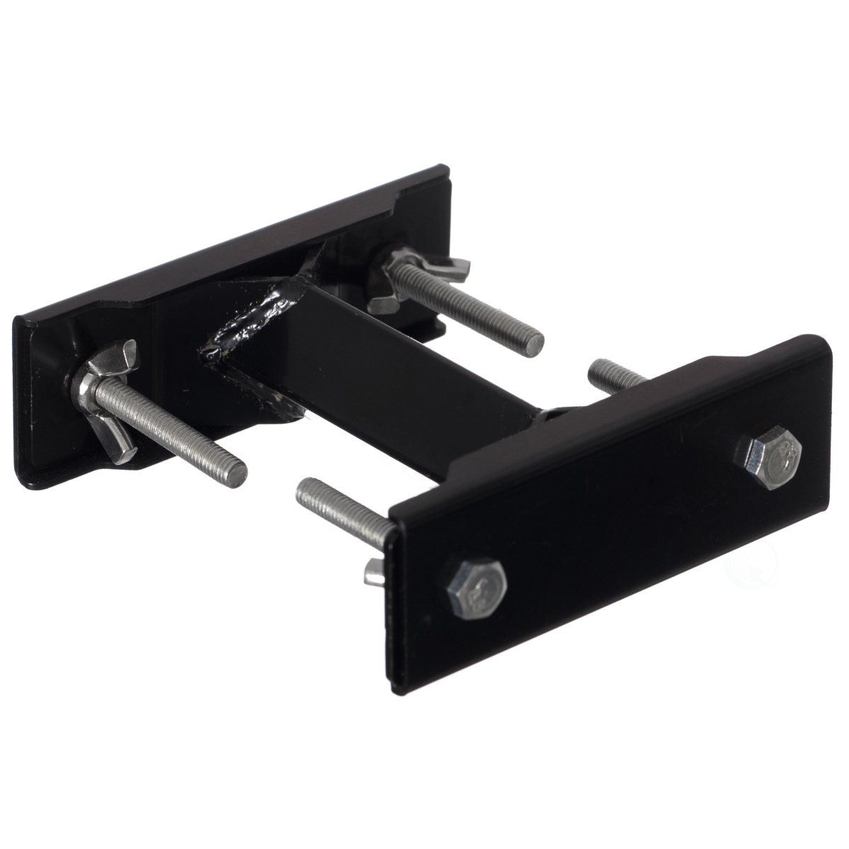 Picture of Gardenised QI004404 Outdoor Metal Patio Black Deck Umbrella Clamp for Fence Post, Railing, Bleachers or Benches, 3 - Pack