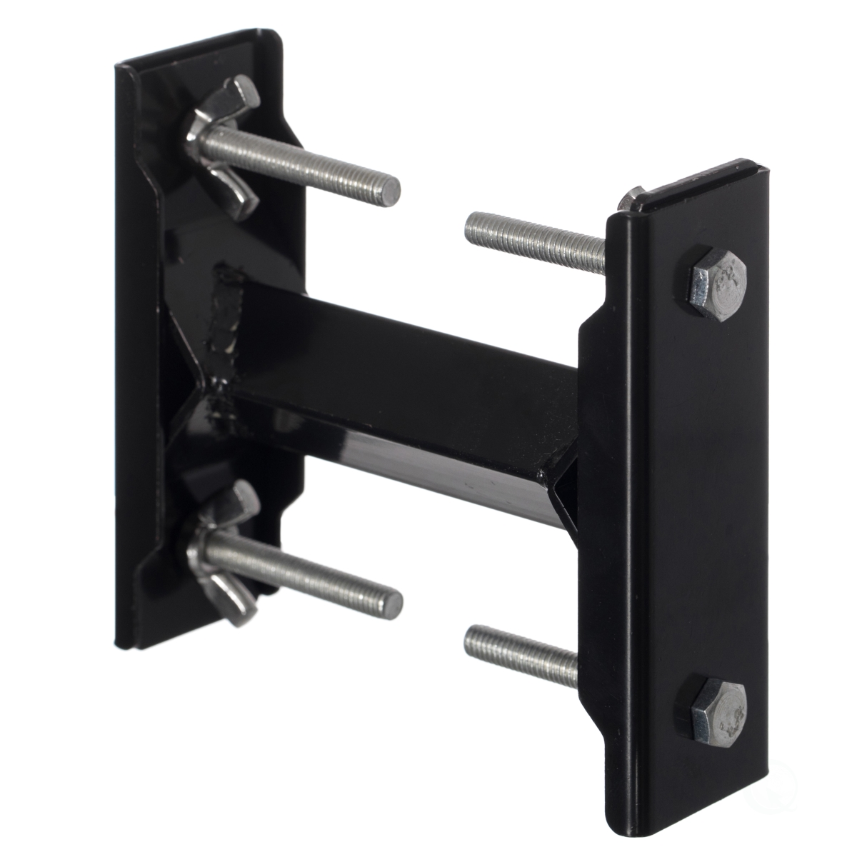 Picture of Gardenised QI004404 Outdoor Metal Patio Black Deck Umbrella Clamp for Fence Post, Railing, Bleachers or Benches, 3 - Pack