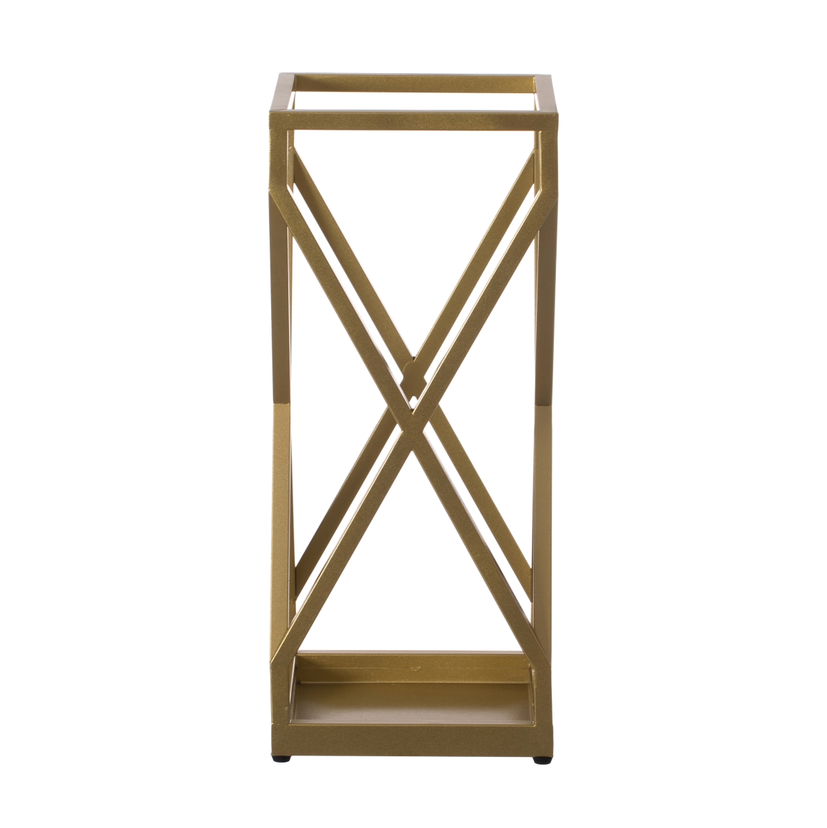 Picture of Vintiquewise QI004471 Decorative Gold Square X Design Umbrella Holder Stand for Indoor and Outdoor