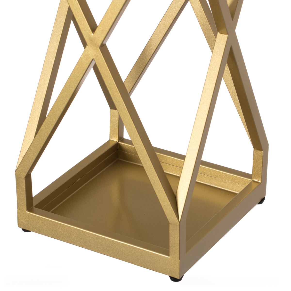 Picture of Vintiquewise QI004471 Decorative Gold Square X Design Umbrella Holder Stand for Indoor and Outdoor