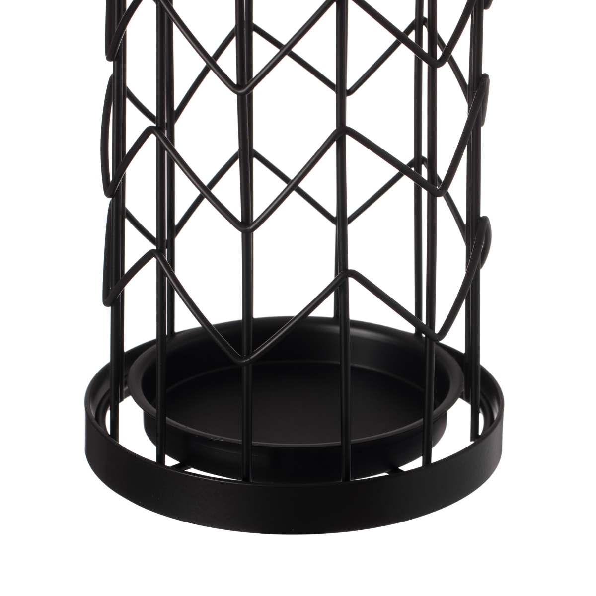 Picture of Vintiquewise QI004469 Black Round Horizontal Design Umbrella Holder Stand for Indoor and Outdoor with Drip Water Tray