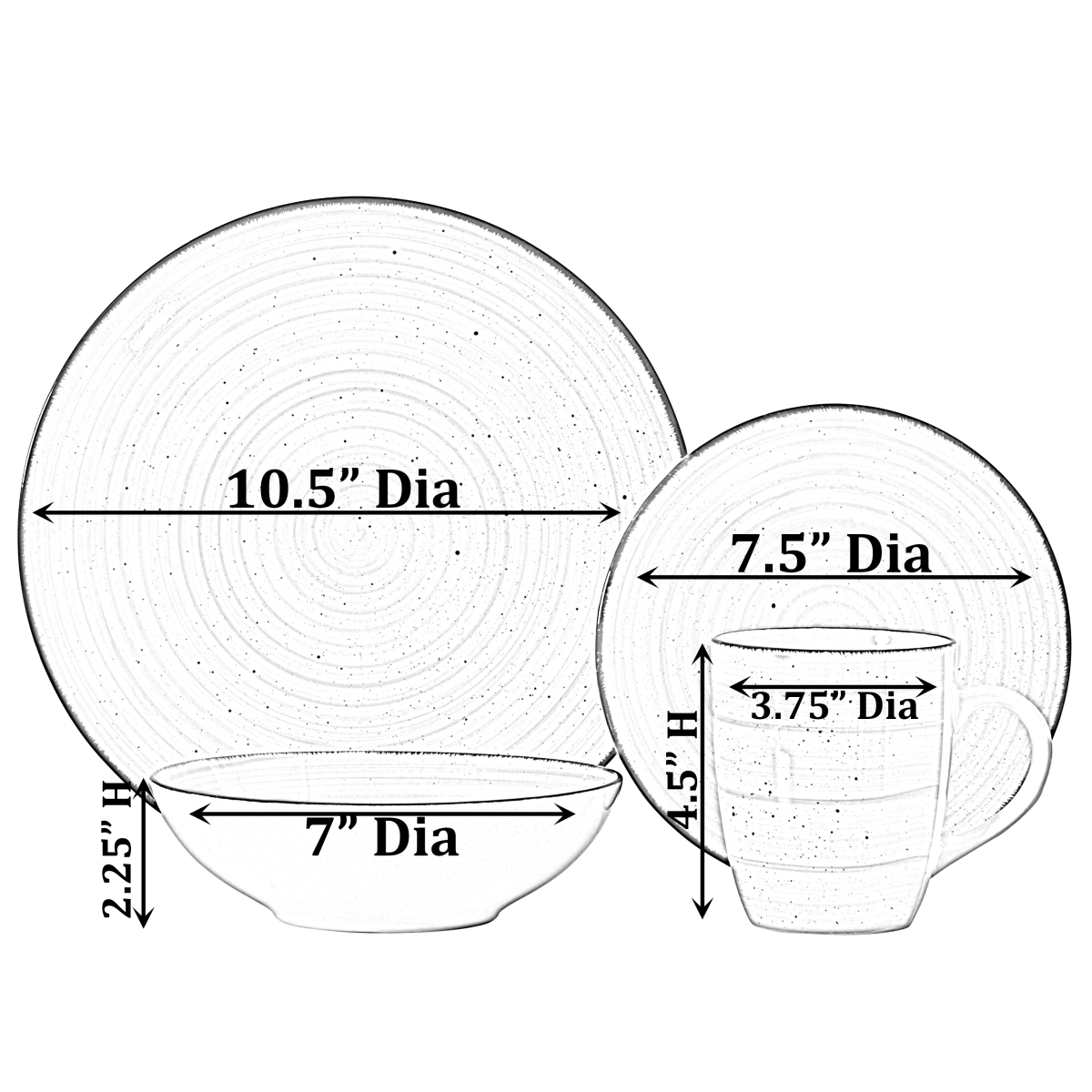 Picture of Quickway Imports QI004502.GN 16 PC Dinnerware Dish Set for 4 - Mugs, Salad and Dinner Plates and Bowls Sets, High Quality Dishes with Highly Chip and Crack Resistant, Dishwasher and Microwave Safe, Green