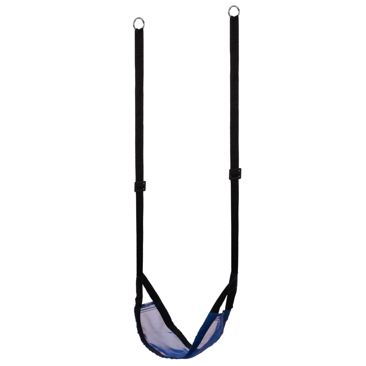 QI004560.BL Indoor and Outdoor Patio Playground Kids Fun Hanging Mesh Fabric Tree Swing with Adjustable Strap, Blue