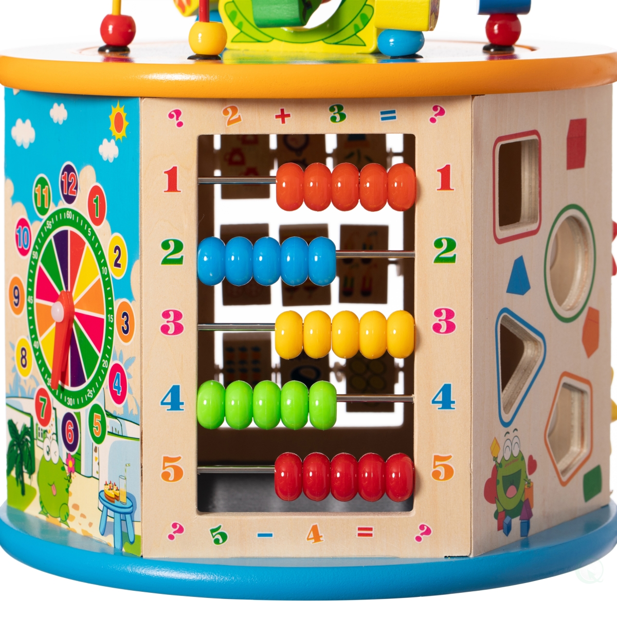 Picture of ShpilMaster QI004595 8 in 1 Colorful Attractive Wooden Kids Baby Activity Play Cube&#44; Fun Toy Center For Playroom&#44; Nursery&#44; Preschool&#44; and Doctors&apos; Office