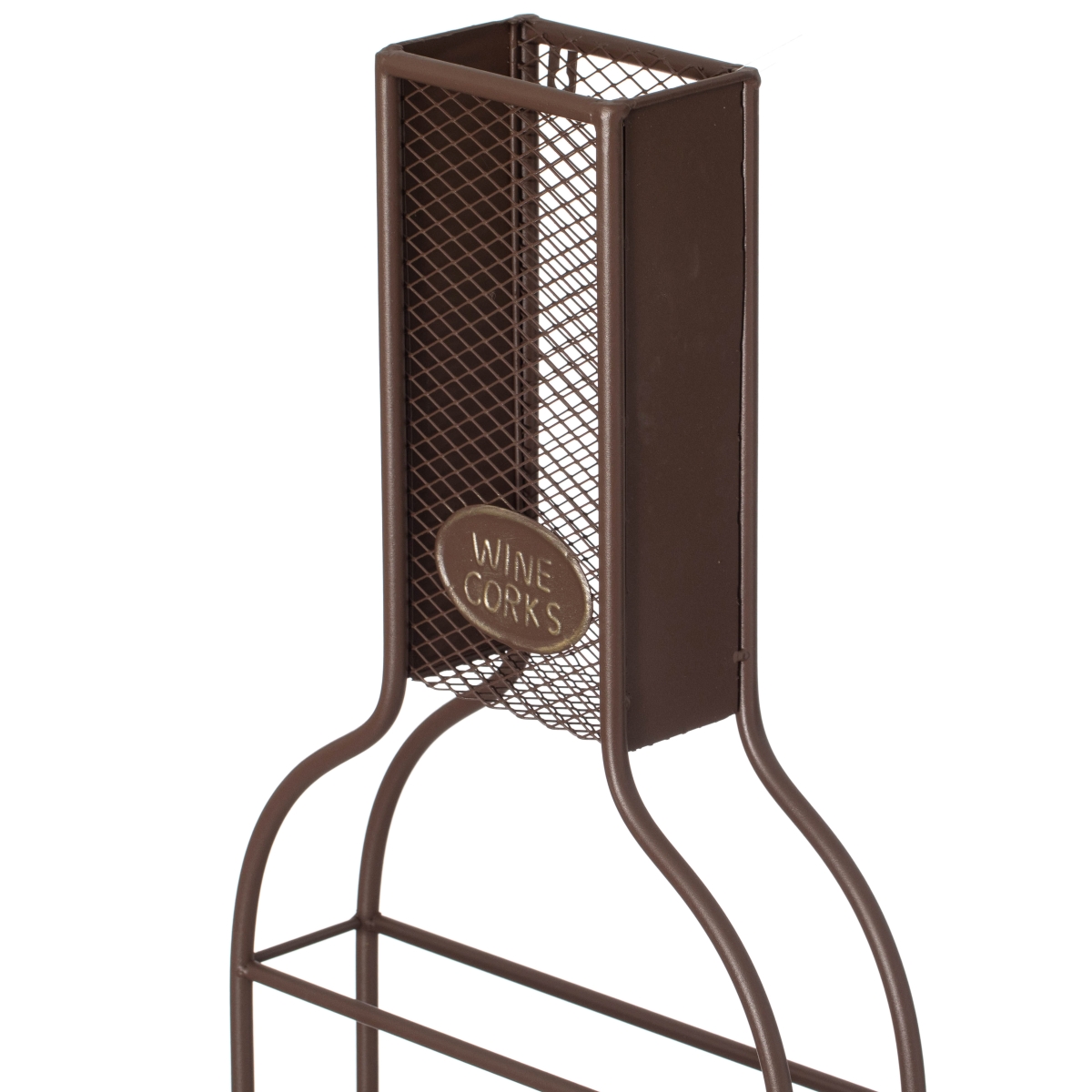 Picture of Vintiquewise QI004683 Vintiquewise Decorative Wall-Mounted 7-bottle Metal Wine Rack with Mesh Cork Catcher, Stylish Champagne, White, and Red Wine Storage