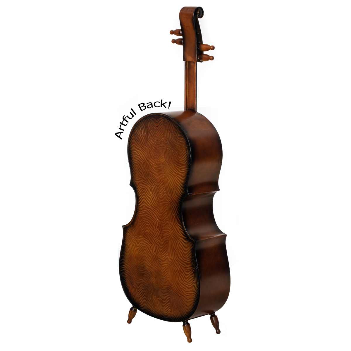 Picture of Vintiquewise QI004779 Vintiquewise Cello-Shaped Wine Holder 10-Bottle Freestanding Metal Rack Vintage Decorative Storage Organizer Musical Ornament Display Stand