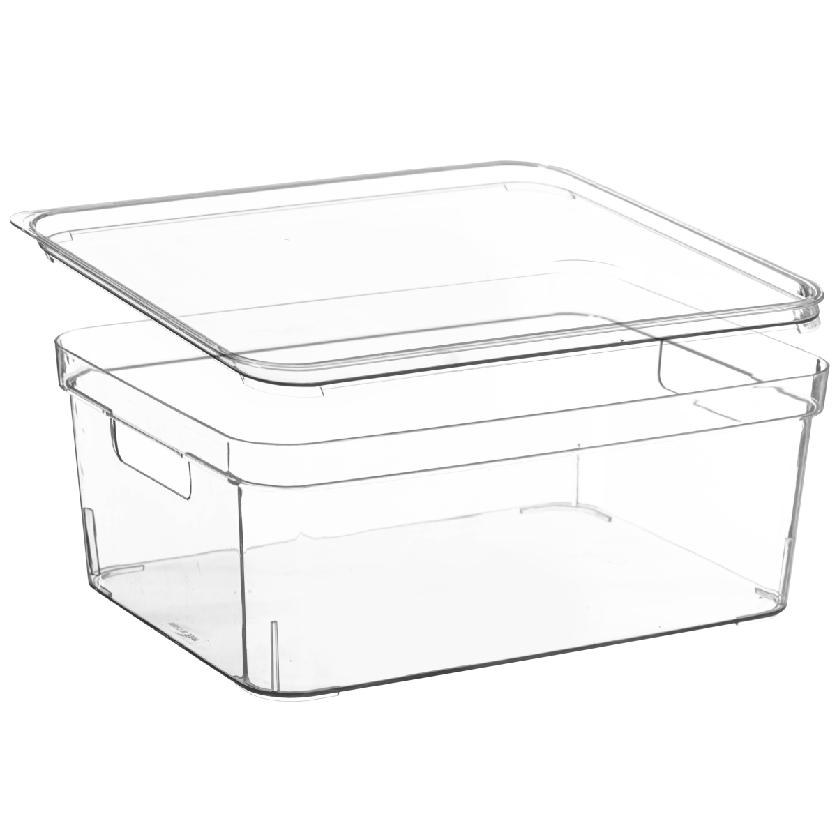 Picture of Basicwise QI004823.M.3 Basicwise Set of 3 Medium Clear Storage Containers with Lid For Kitchen Pantry Cabinet & Fridge Storage For Organizing Snack Produce Supplies Or Essentials Durable Bin For Home Apartment Or Office Use