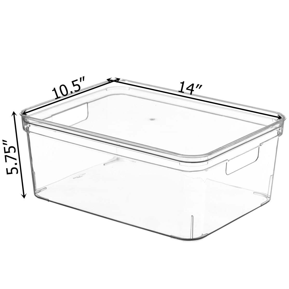 Picture of Basicwise QI004823.M Basicwise Clear Storage Container with Lid For Kitchen Pantry Cabinet & Fridge Storage For Organizing Snacks Produce Supplies Or Essentials Durable Bin For Home Dorm Apartment Or Office Use, Medium